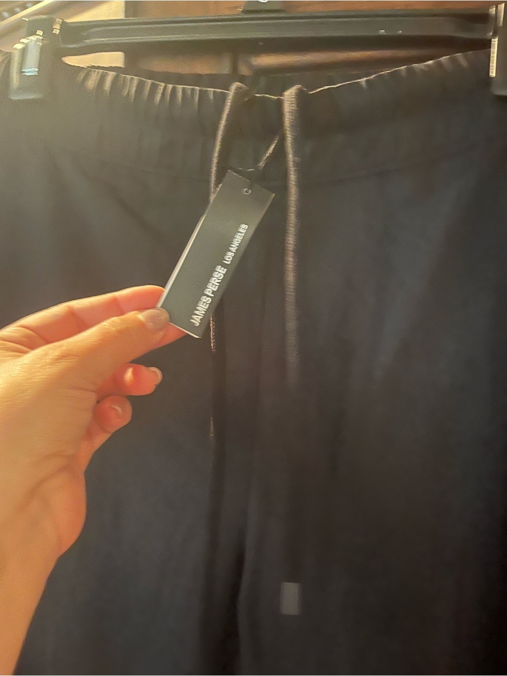James Perse Black Elastic Drawstring Pants